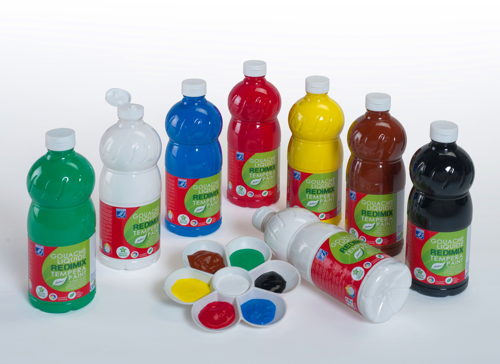 Lefranc Bourgeois Enfants Tempera Liquida Redimix Assortimento 8 x 1 L colori primari