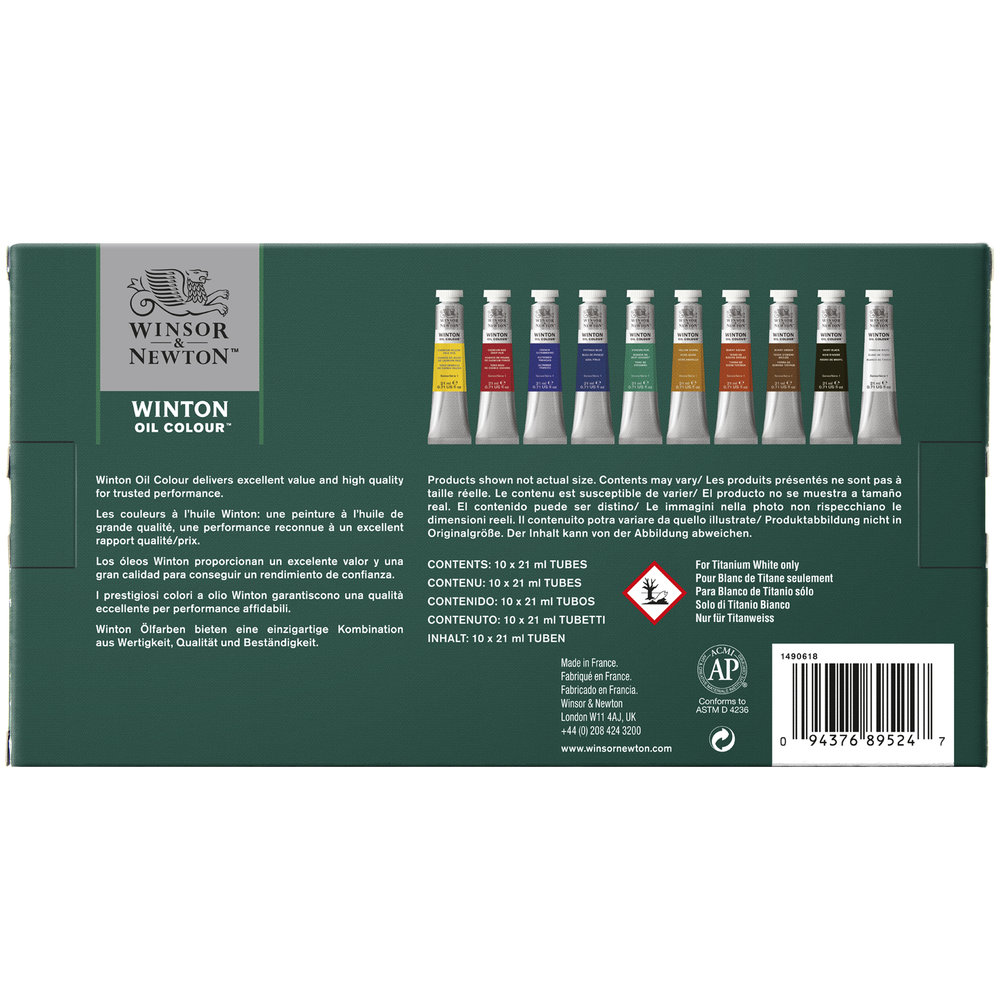 Winsor & Newton Winton Oil Colour 10x21ml Tube Set