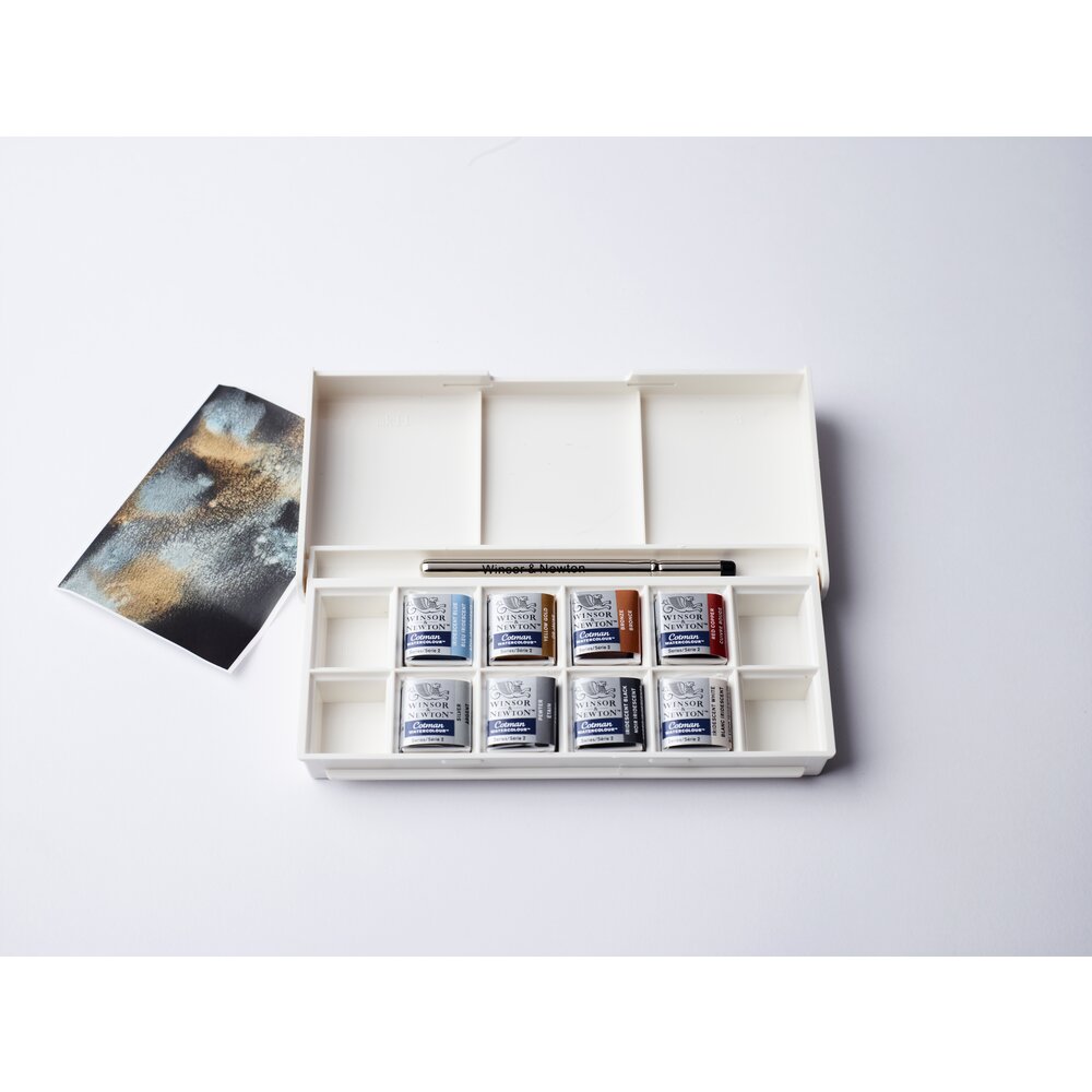 Winsor & Newton Cotman Watercolour 8 Half Pan Metallic Pocket Set