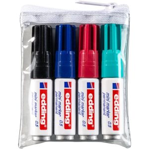 edding 0.5 mini permanent marker set of 4 assorted