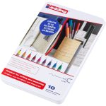 edding 55 fineliner metal box of 10 assorted