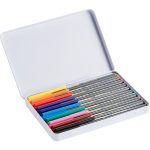 edding 55 fineliner metal box of 10 assorted