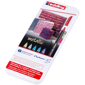 edding 1200 metallic colour pen metal box of 6 assorted