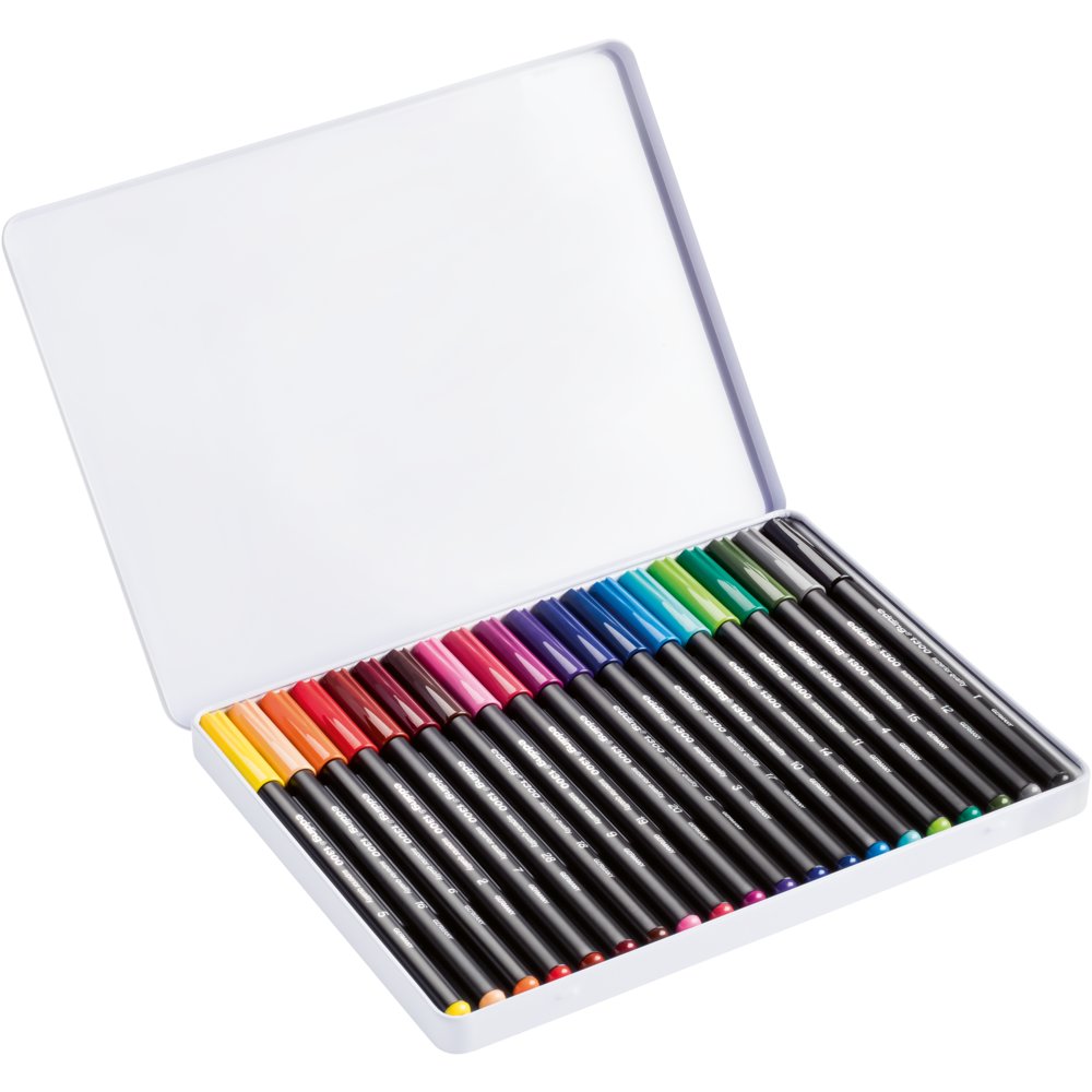 edding color pen medium 1300 metal box of 20 assorted