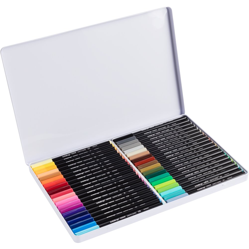 edding color pen medium 1300 metal box of 40 assorted