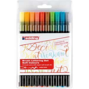 edding 1340 brush lettering set of 10 soft colors assorted