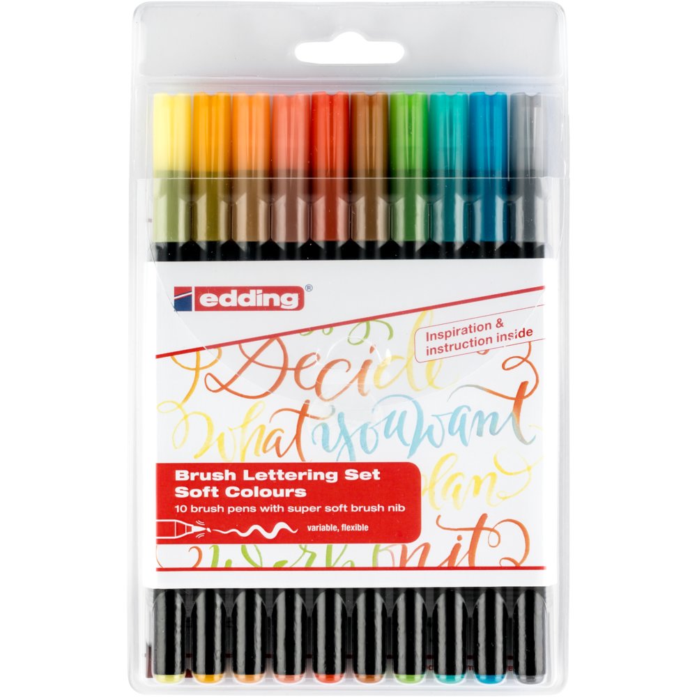 edding 1340 brush lettering set of 10 soft colors assorted
