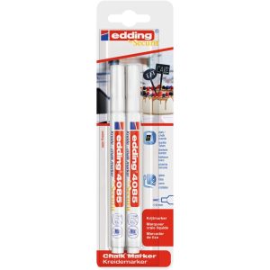 edding 4085 chalk marker blister of 2 white