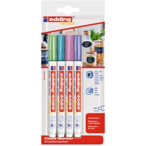 edding 4085 chalk marker blister of 4 assorted metallic