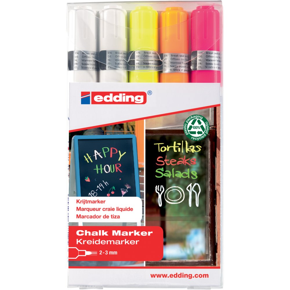 edding 4095 chalk marker set of 5 assorted