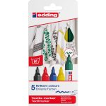 edding 4500 textile marker set of 5 assorted