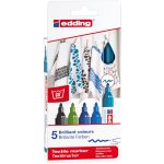 edding 4500 textile marker set of 5 assorted cool