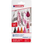 edding 4500 textile marker set of 5 assorted warm
