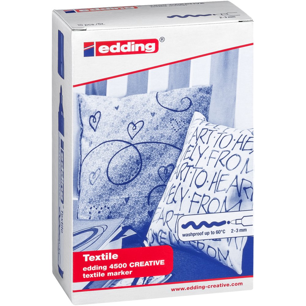 edding 4500 textile marker folding box of 10 assorted basic