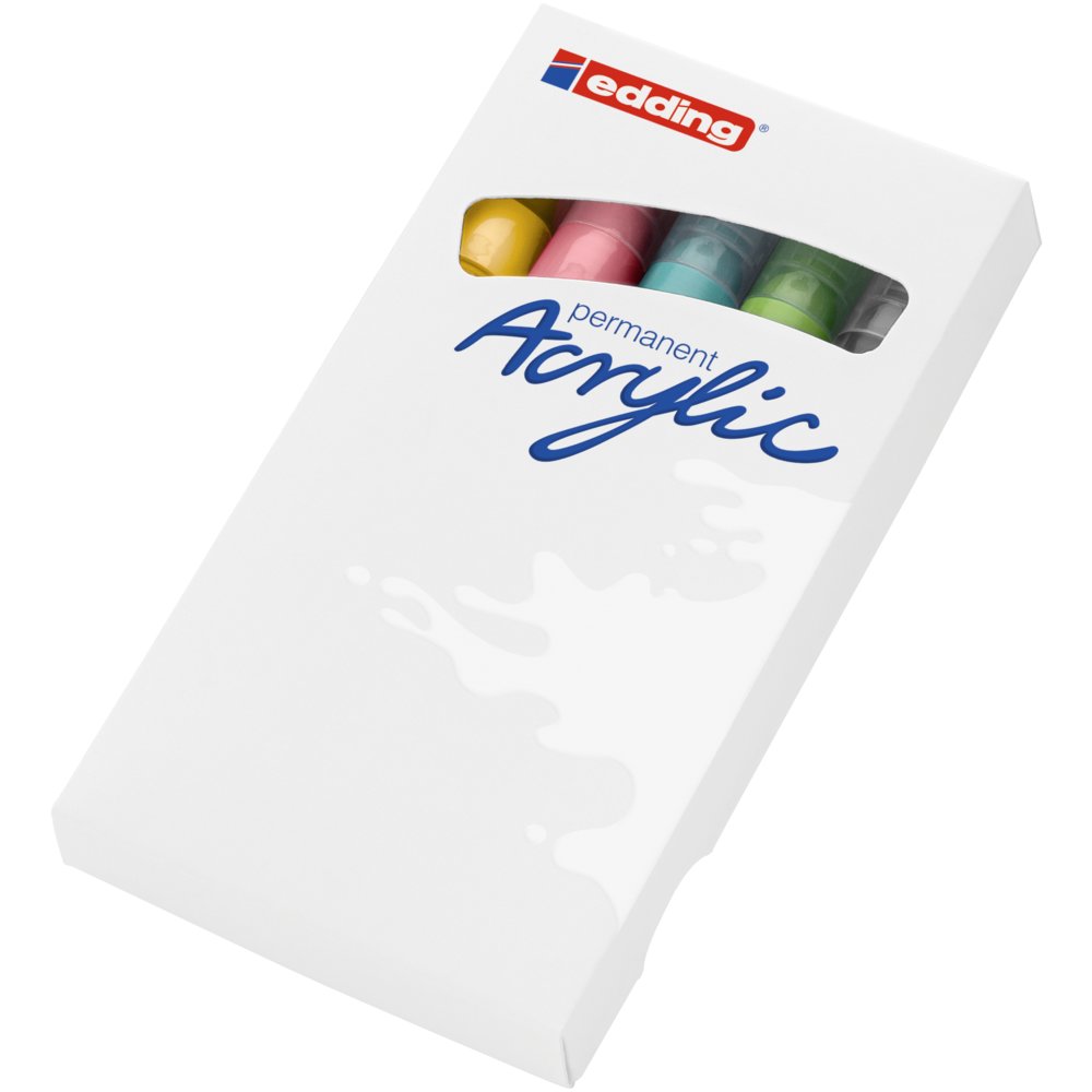 edding 5100 acrylic marker medium set of 5 assorted pastel