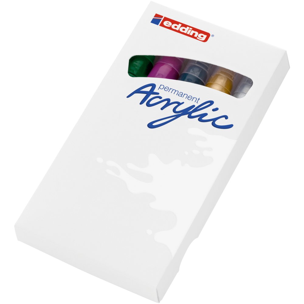 edding 5100 acrylic marker medium set of 5 assorted festive