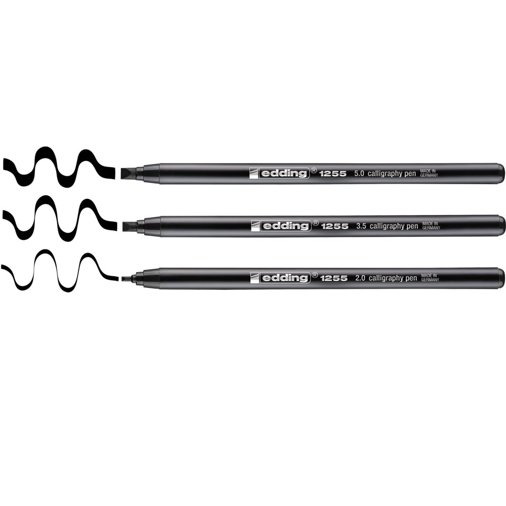 edding 1255 calligraphy pen set of 3 black