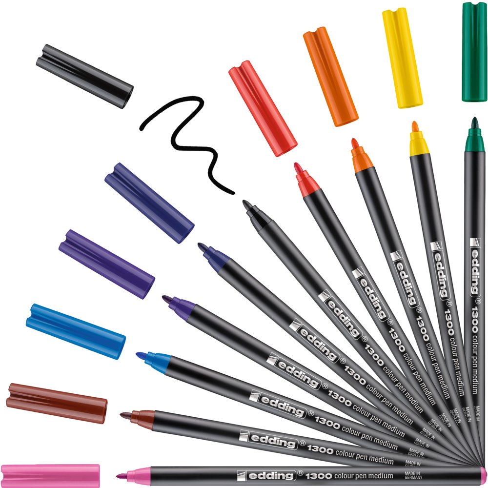 edding color pen medium 1300 metal box of 10 assorted