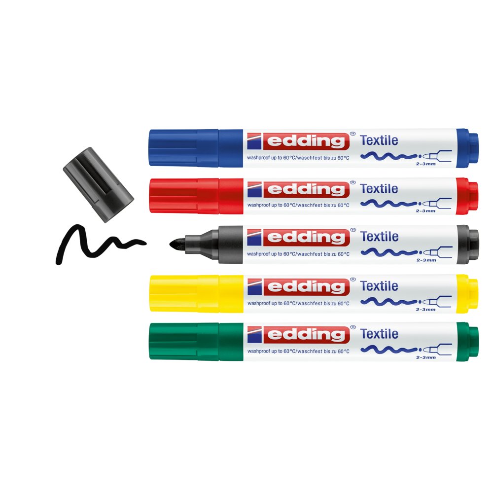 edding 4500 textile marker set of 5 assorted