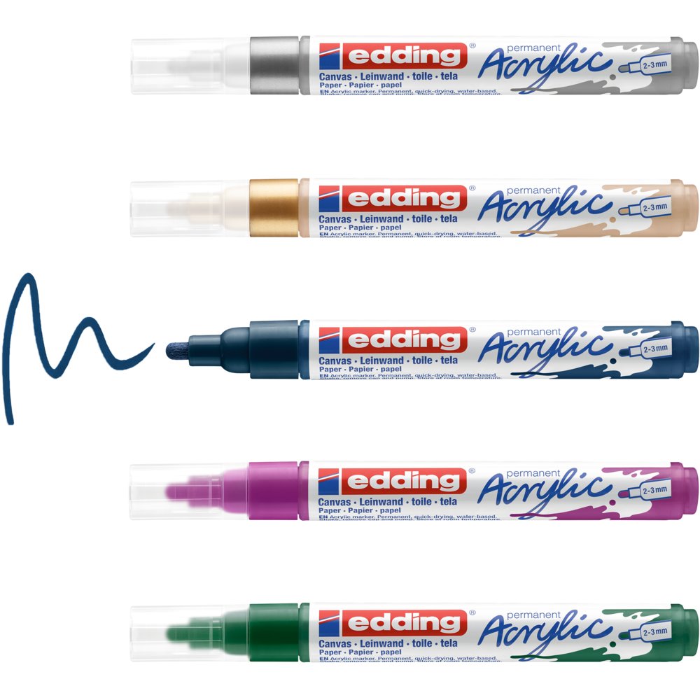 edding 5100 acrylic marker medium set of 5 assorted festive