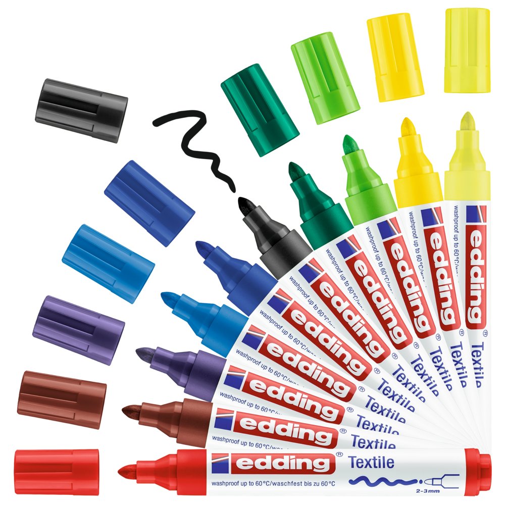 edding 4500 textile marker folding box of 10 assorted basic