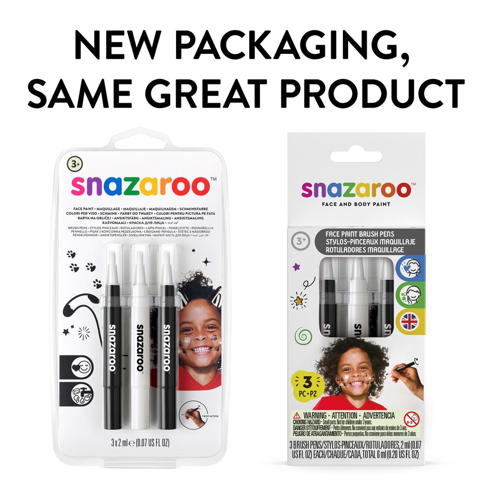 Snazaroo Brush Pen Monochrome Pack  - US