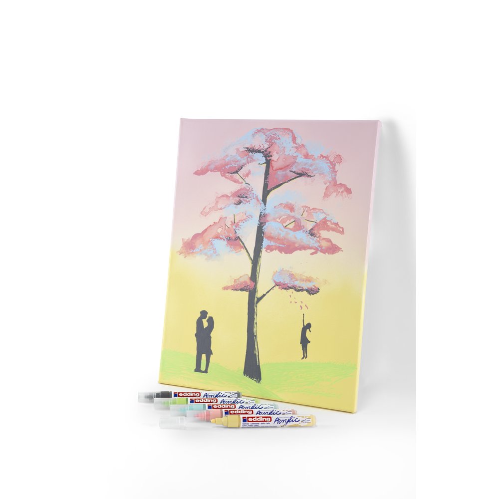 edding 5100 acrylic marker medium set of 5 assorted pastel