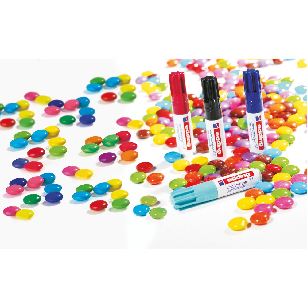 edding 0.5 mini permanent marker polybag of 10 black