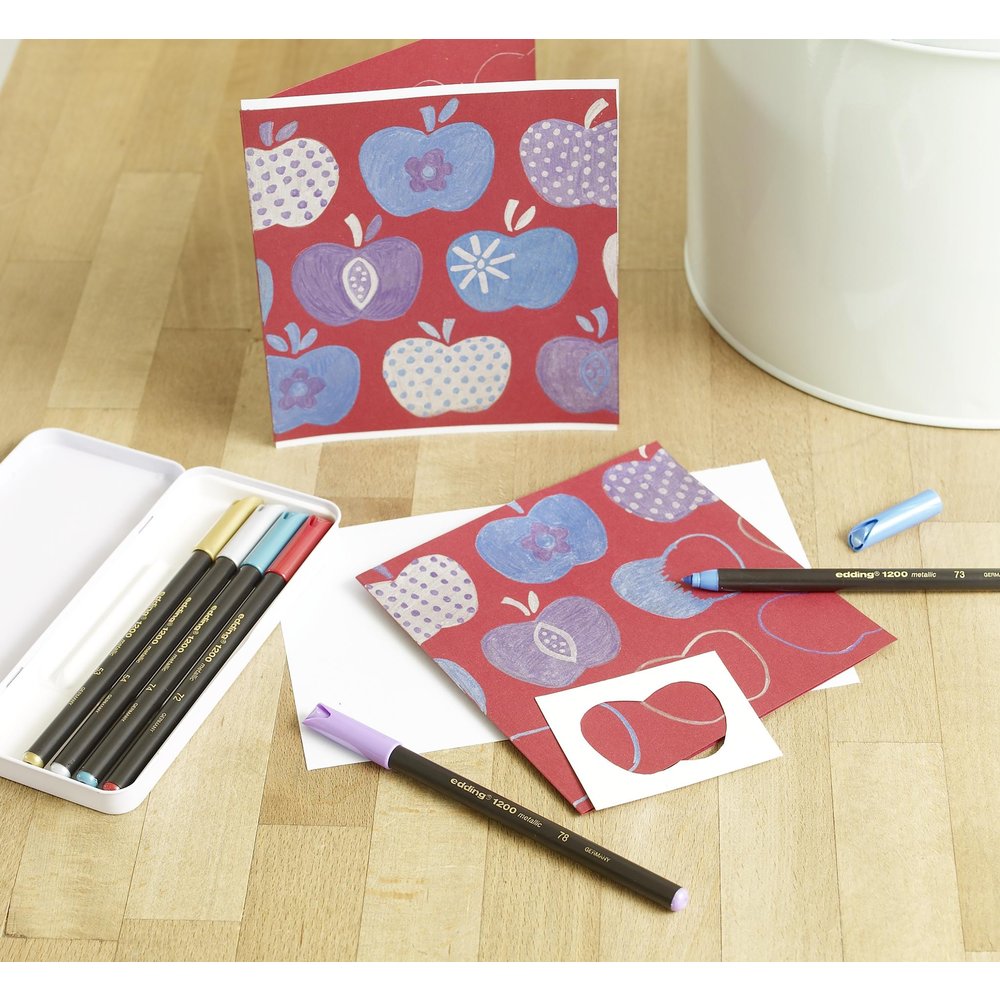 edding 1200 metallic colour pen metal box of 6 assorted