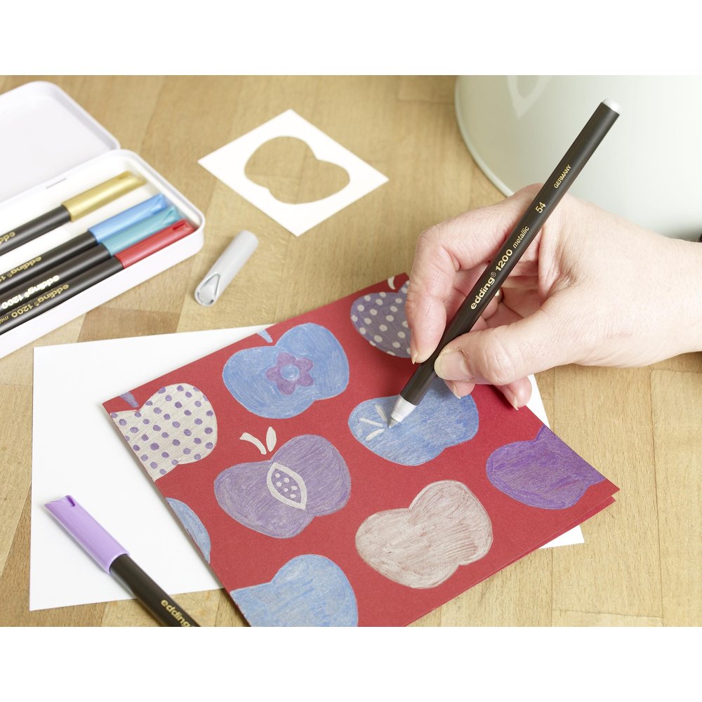 edding 1200 metallic colour pen metal box of 6 assorted