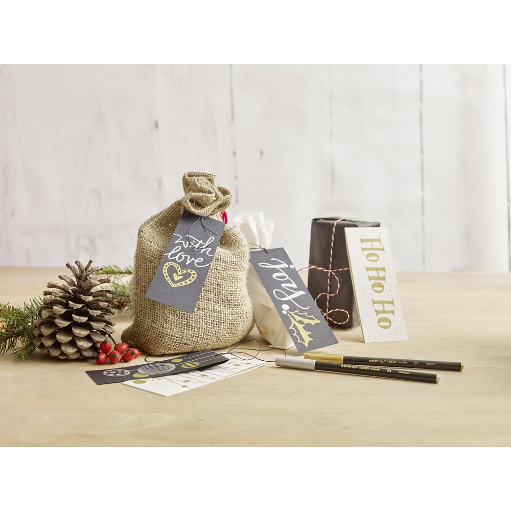 edding 1200 metallic colour pen metal box of 6 assorted