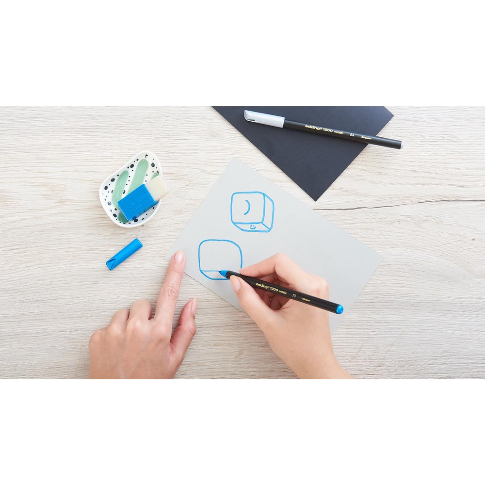 edding 1200 metallic colour pen metal box of 6 assorted