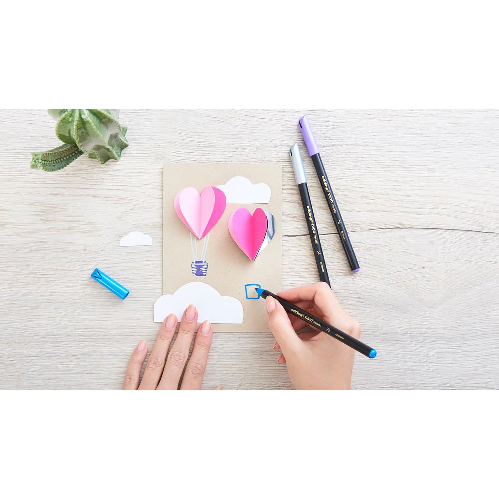 edding 1200 metallic colour pen metal box of 6 assorted