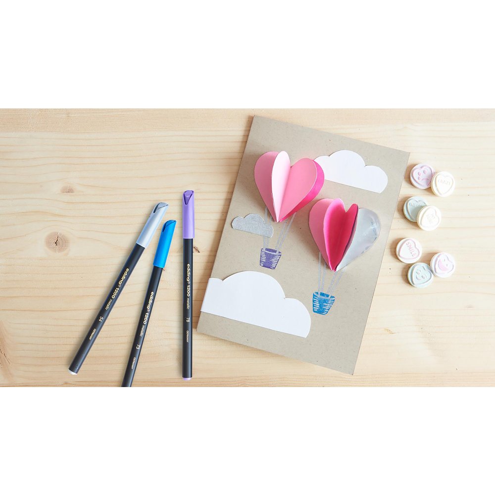 edding 1200 metallic colour pen metal box of 6 assorted