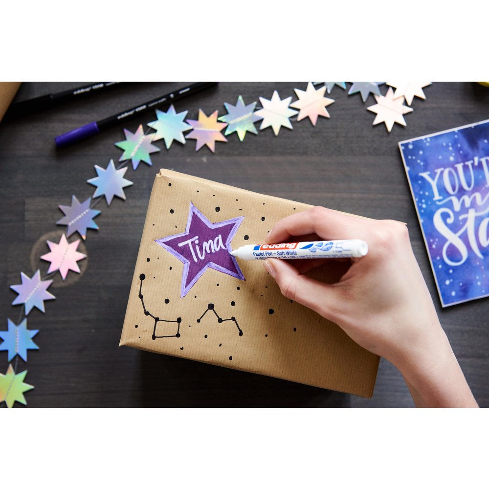 edding 1500 pastel pen white