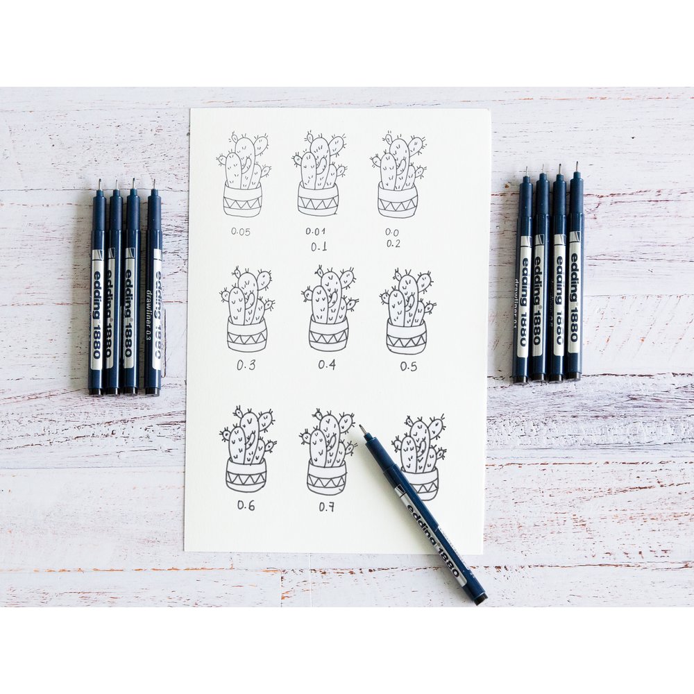 edding 1880 drawliner set of 4 black