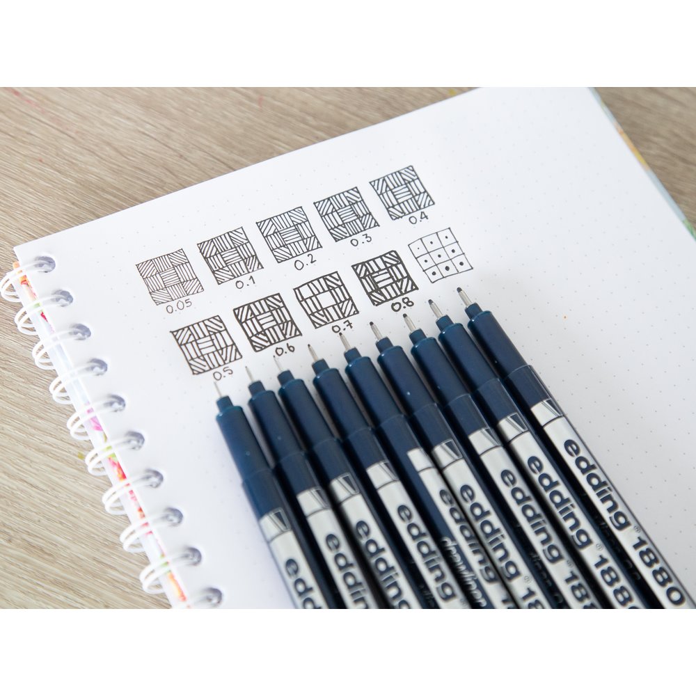 edding 1880 drawliner set of 4 black