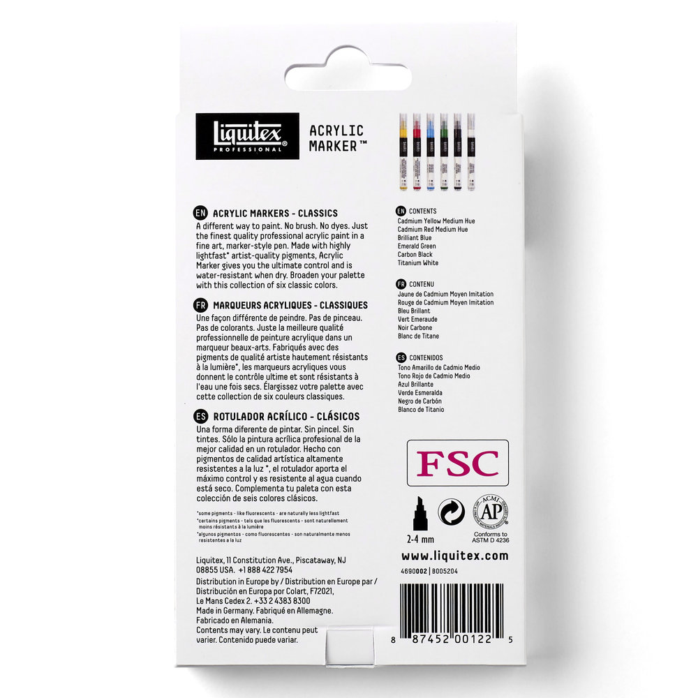 Liquitex Professional Acrylic Marker Set - 6x2mm - Classics