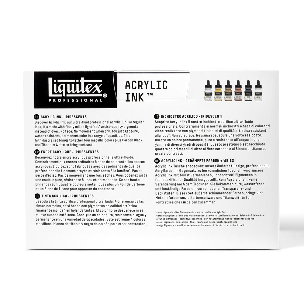 Liquitex Professional Acrylic Ink Set- 6X30ml - Iridescents
