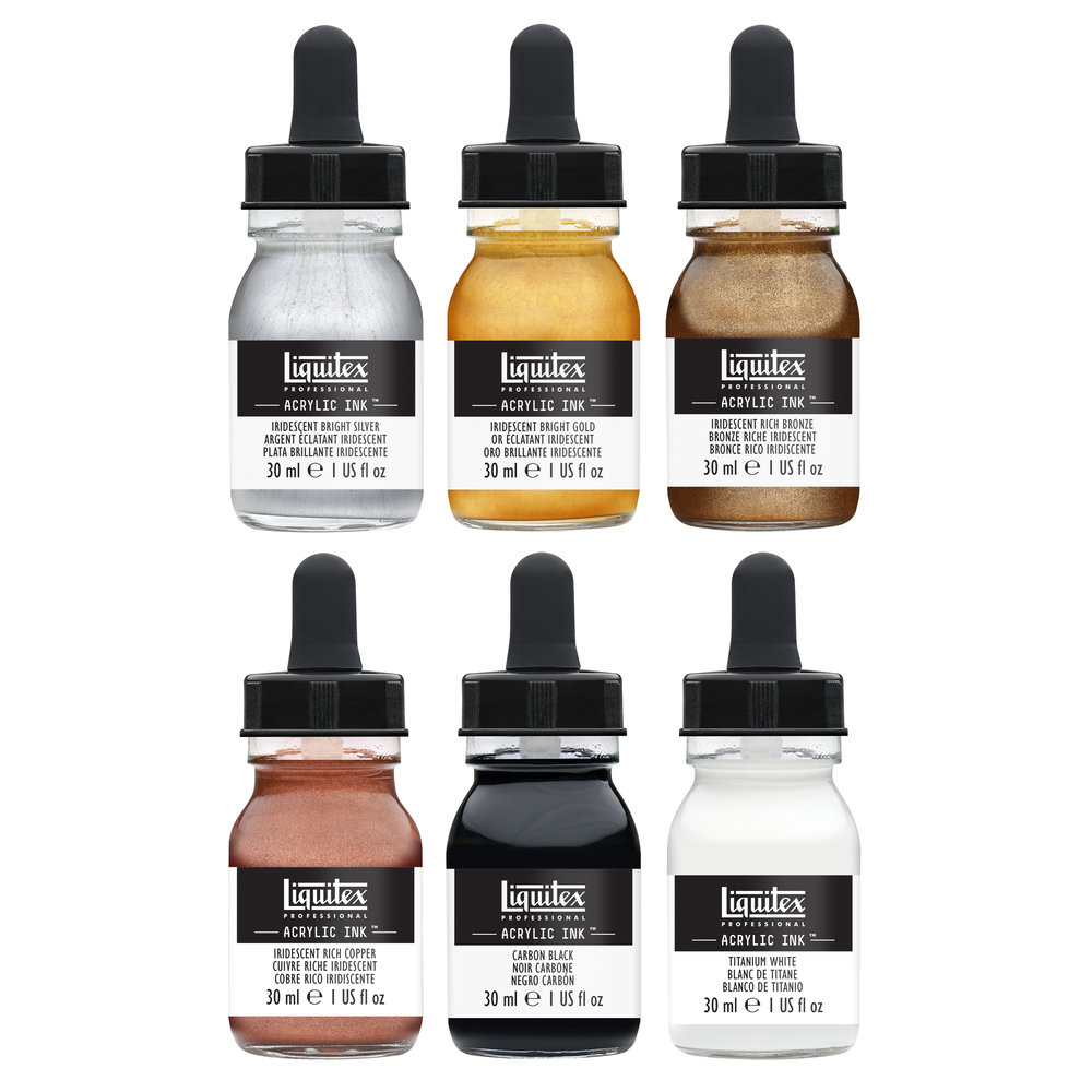 Liquitex Professional Acrylic Ink Set- 6X30ml - Iridescents