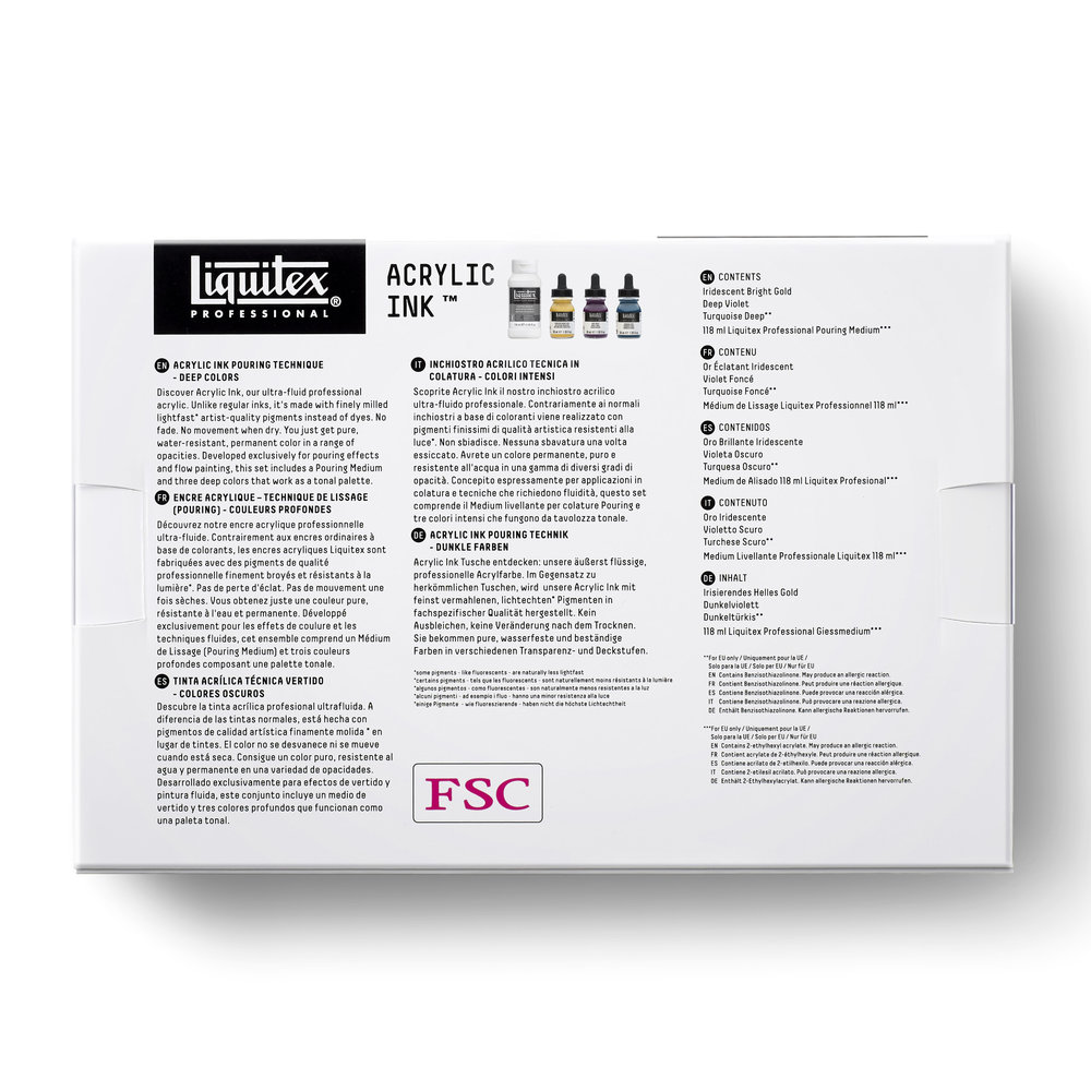 Liquitex Professional Acrylic Ink Set- Pouring Technique - Deep Colors