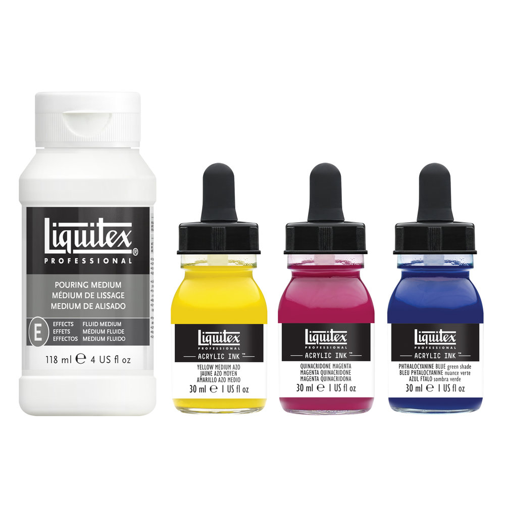 Liquitex Professional Acrylic Ink Set- Pouring Technique - Primary Colors