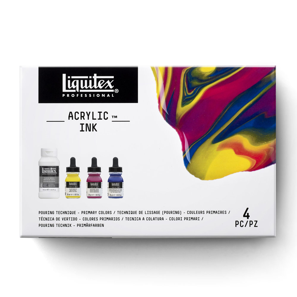 Liquitex Professional Acrylic Ink Set- Pouring Technique - Primary Colors