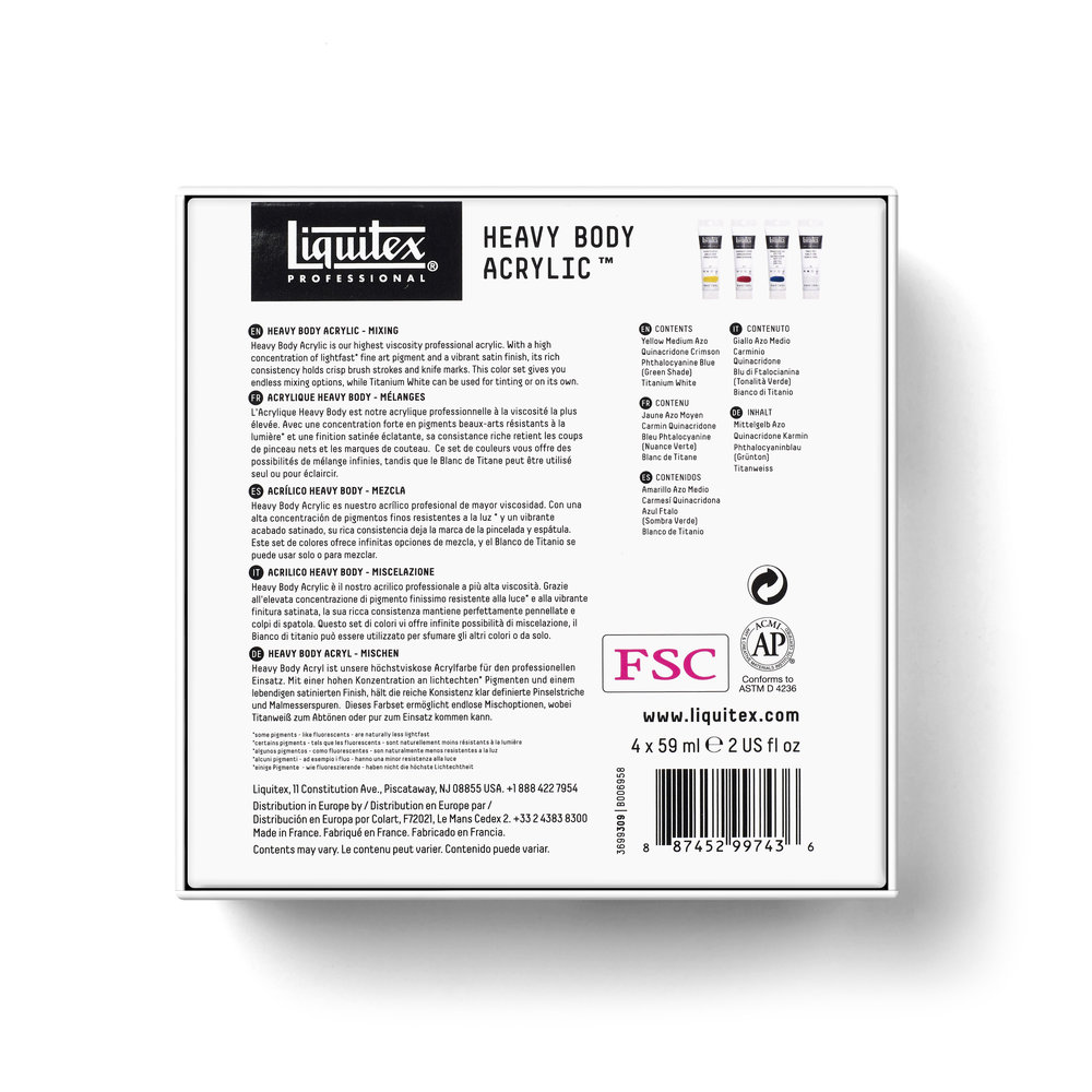 Liquitex Professional Heavy Body Acrylic Set - 4x59ml - Mixing