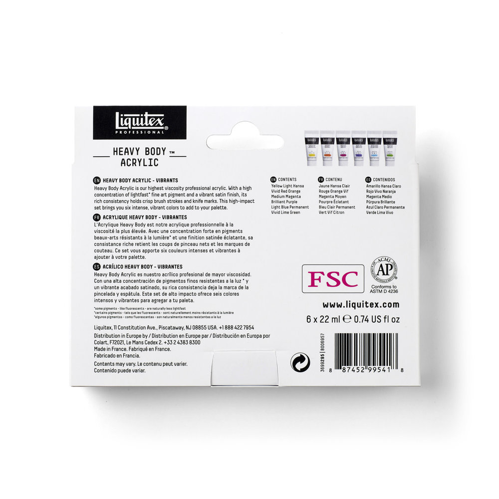 Liquitex Professional Heavy Body Acrylic Set - 6x22ml - Vibrants
