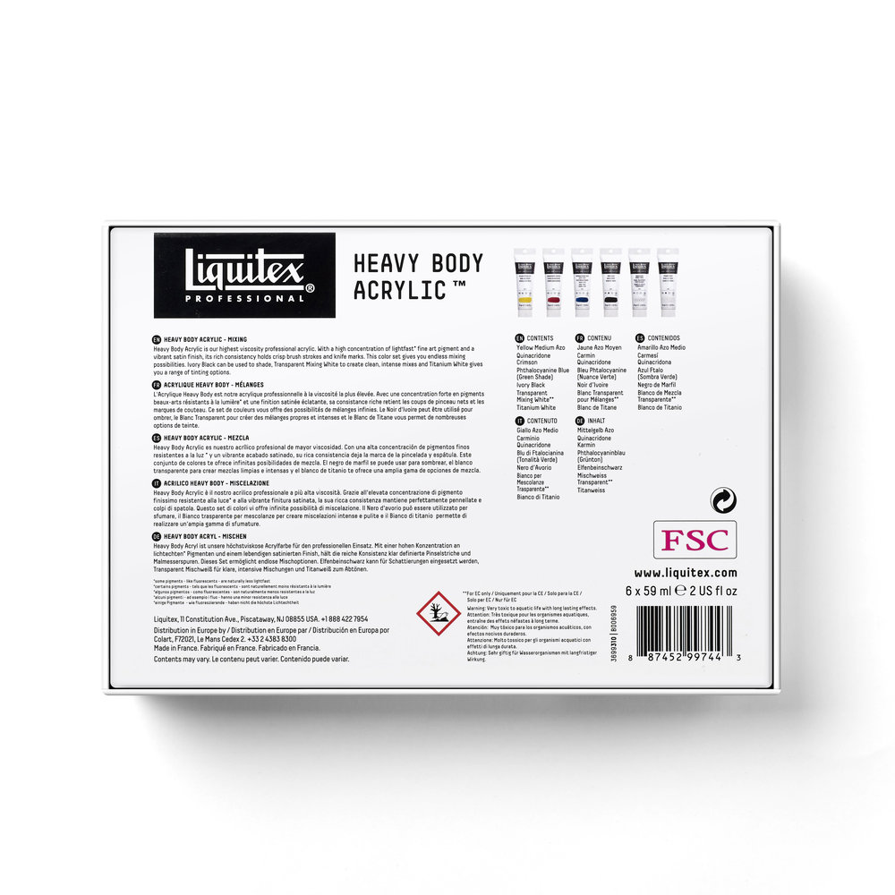 Liquitex Professional Heavy Body Acrylic Set - 6x59ml - Mixing