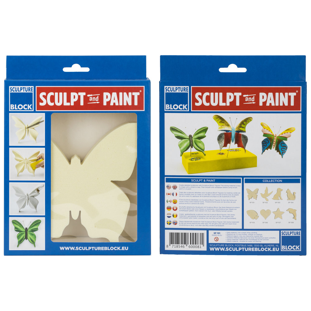 Sculpture Block - Sculpt and Paint Butterfly