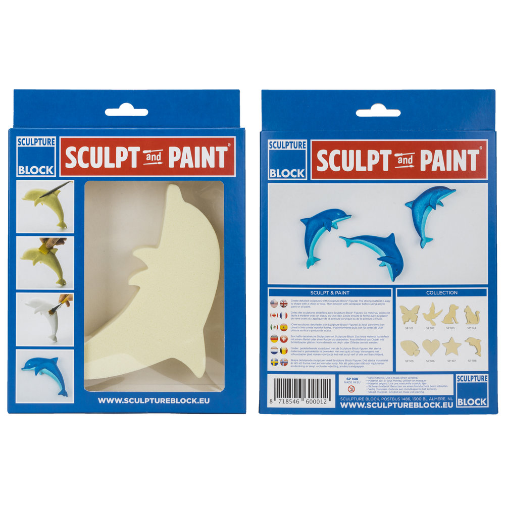 Sculpture Block - Sculpt and Paint Dolphin