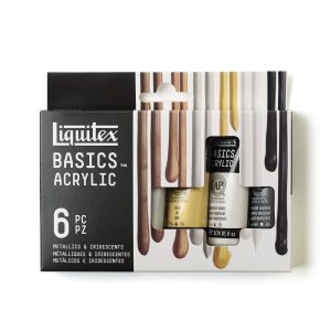 Liquitex Basics Acrylic Set - 6x22ml - Metallics & Iridescents