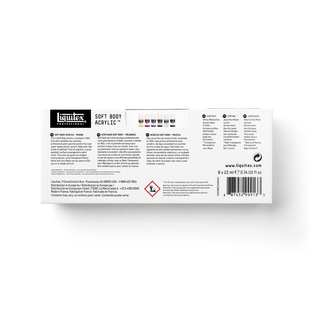 Liquitex Professional Soft Body Acrylic Set - 6x22ml - Mixing